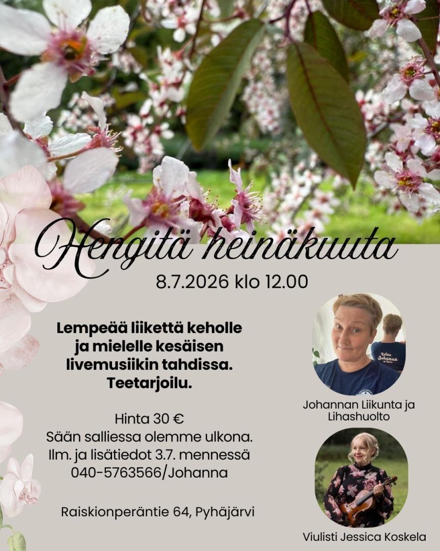 Hengitä heinäkuuta, hyvää oloa keholle ja mielelle.