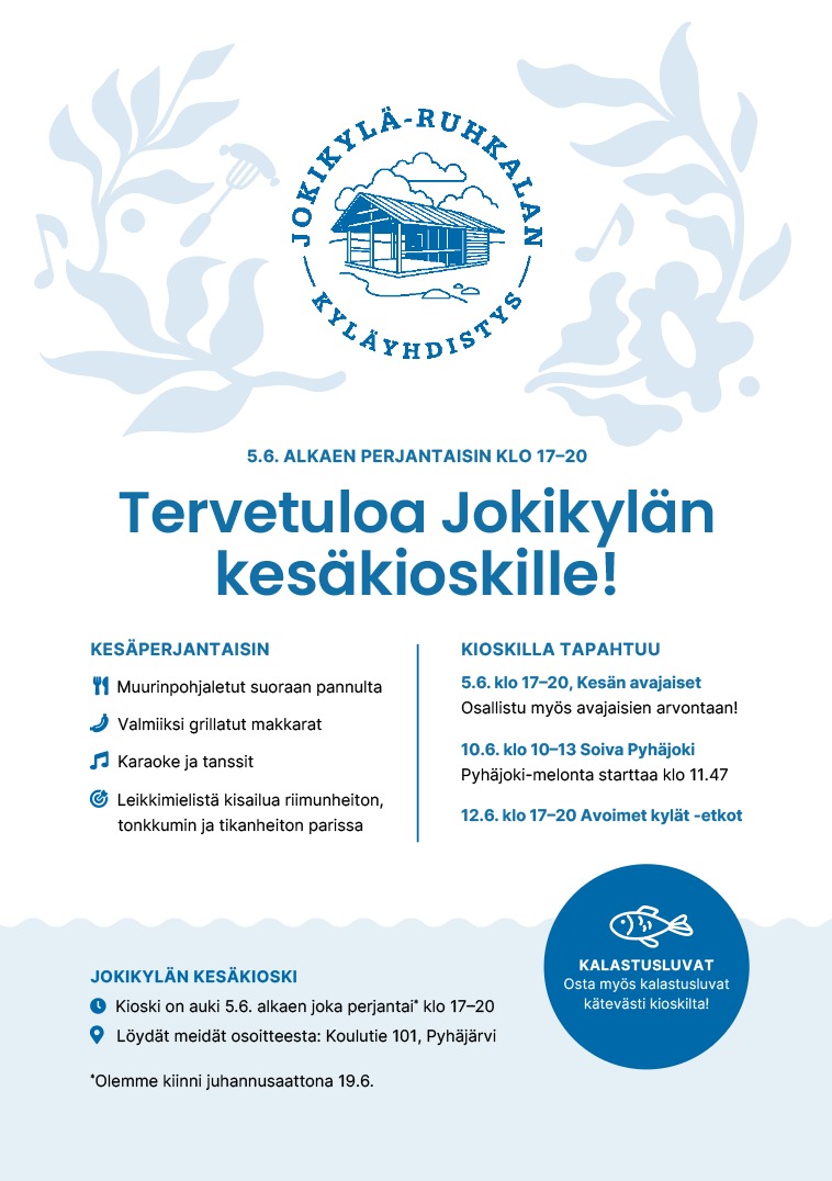 Kuvassa on kesäkioskin esite.