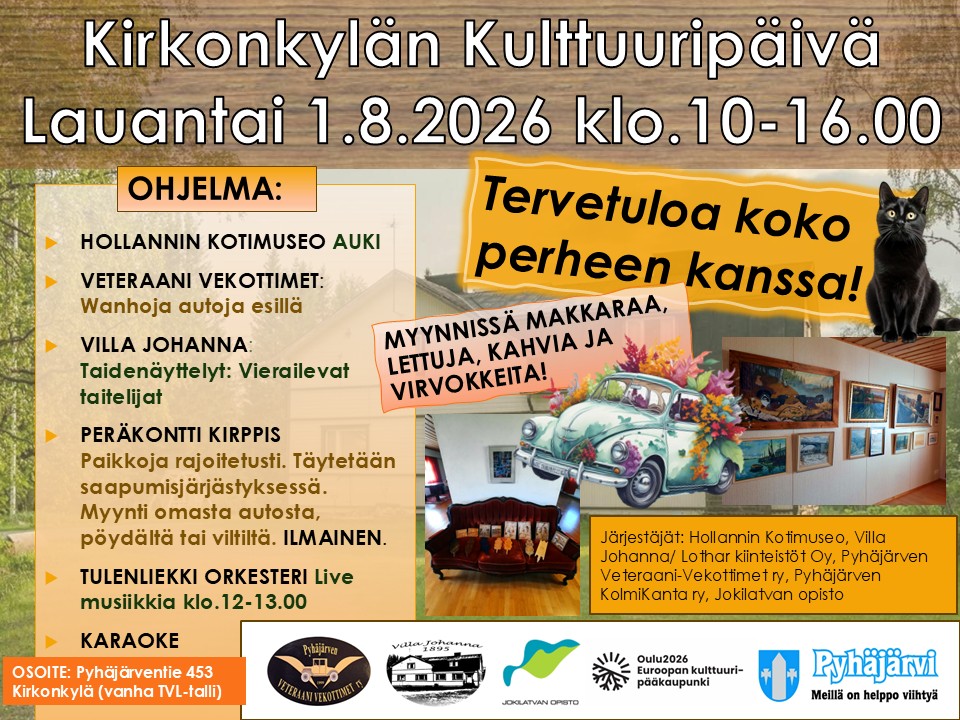 Kirkonkylän Kulttuuripäivä 1.8.2026