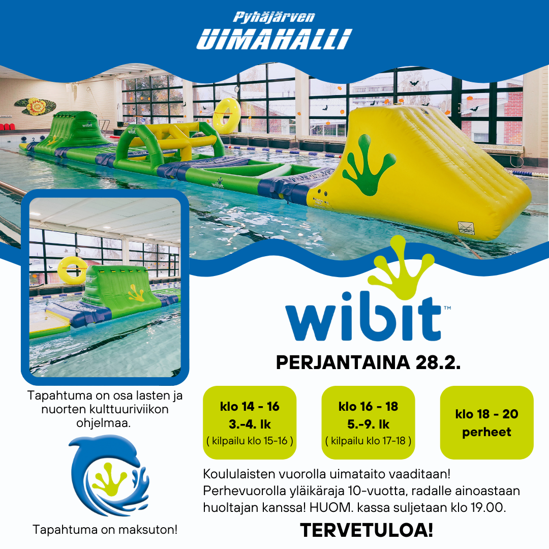 Wibit -esterata perjantaina 28.2.2025 Pyhäjärven uimahallilla.